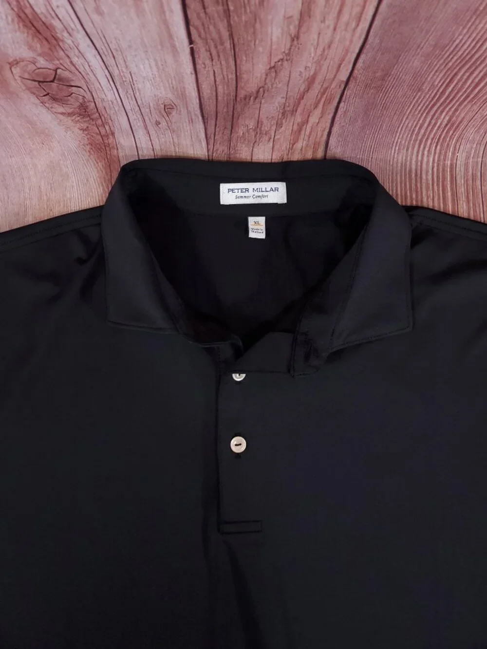 Peter Millar Summer Comfort Mens XL SS Golf Polo Shirt Black Performance - Picture 4 of 14